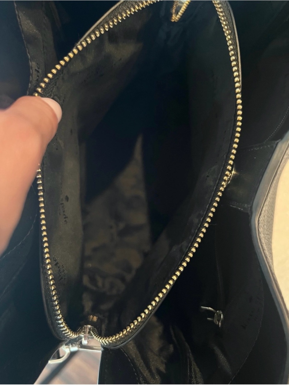 kate spade black pebbled leather knott carryall crossbody or great smaller purse - Picture 5 of 8
